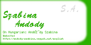 szabina andody business card